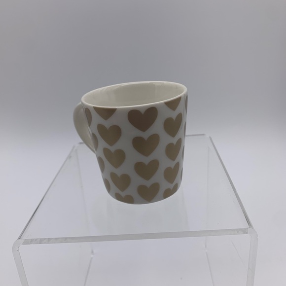 STARBUCKS Expresso Cup Mini Coffee Mug Demitasse 3 Oz 2015 Gold Hearts - Picture 4 of 8